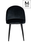 Modesto Design MODESTO krzesło tapicerowane NICOLE czarne - welur, nogi metal czarne Modesto Design MODESTO krzesło tapicerowane NICOLE czarne - welur, nogi metal czarne