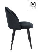 Modesto Design MODESTO krzesło tapicerowane NICOLE czarne - welur, nogi metal czarne Modesto Design MODESTO krzesło tapicerowane NICOLE czarne - welur, nogi metal czarne