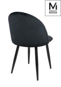 Modesto Design MODESTO krzesło tapicerowane NICOLE czarne - welur, nogi metal czarne Modesto Design MODESTO krzesło tapicerowane NICOLE czarne - welur, nogi metal czarne