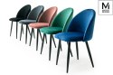 Modesto Design MODESTO krzesło tapicerowane NICOLE czarne - welur, nogi metal czarne Modesto Design MODESTO krzesło tapicerowane NICOLE czarne - welur, nogi metal czarne