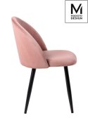 Modesto Design MODESTO krzesło NICOLE pudrowy róż - welur, nogi metal czarne
