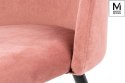Modesto Design MODESTO krzesło NICOLE pudrowy róż - welur, nogi metal czarne