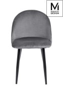 Modesto Design MODESTO krzesło NICOLE szare - welur, nogi metal czarne