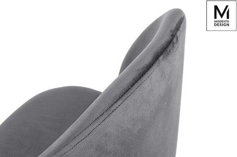 Modesto Design MODESTO krzesło NICOLE szare - welur, nogi metal czarne Modesto Design MODESTO krzesło NICOLE szare - welur, nogi metal czarne