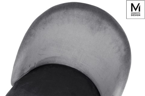 Modesto Design MODESTO krzesło NICOLE szare - welur, nogi metal czarne Modesto Design MODESTO krzesło NICOLE szare - welur, nogi metal czarne