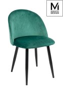 Modesto Design MODESTO krzesło NICOLE zielone - welur, nogi metal czarne