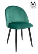 Modesto Design MODESTO krzesło NICOLE zielone - welur, nogi metal czarne Modesto Design MODESTO krzesło NICOLE zielone - welur, nogi metal czarne