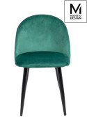Modesto Design MODESTO krzesło NICOLE zielone - welur, nogi metal czarne Modesto Design MODESTO krzesło NICOLE zielone - welur, nogi metal czarne