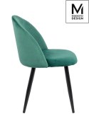 Modesto Design MODESTO krzesło NICOLE zielone - welur, nogi metal czarne Modesto Design MODESTO krzesło NICOLE zielone - welur, nogi metal czarne