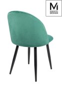 Modesto Design MODESTO krzesło NICOLE zielone - welur, nogi metal czarne Modesto Design MODESTO krzesło NICOLE zielone - welur, nogi metal czarne