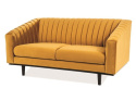 SIGNAL SOFA KANAPA ASPREY 2 TAPICERKA VELVET CURRY BLUVEL 68 / DREWNO WENGE ŻÓŁTY DEKORACYJNE PRZESZYCIA Z PODŁOKIETNIKAMI