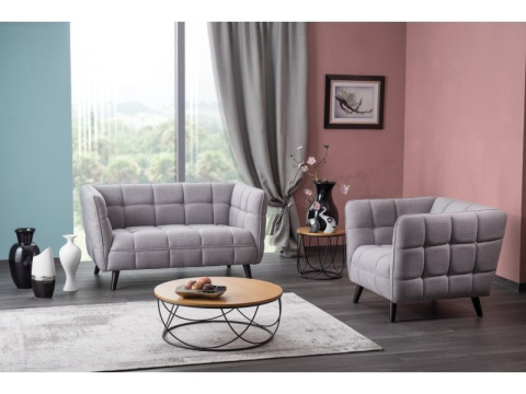 SIGNAL SOFA CASTELLO 2 JASNY SZARY LIRA 09 / WENGE SIGNAL SOFA CASTELLO 2 JASNY SZARY LIRA 09 / WENGE
