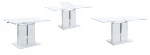 SIGNAL STÓŁ DALLAS PROSTOKĄTNY ROZKŁADANY BLAT MDF BIAŁY LAKIER STELAŻ MDF + METAL (110-150)X75 SIGNAL STÓŁ DALLAS PROSTOKĄTNY ROZKŁADANY BLAT MDF BIAŁY LAKIER STELAŻ MDF + METAL (110-150)X75