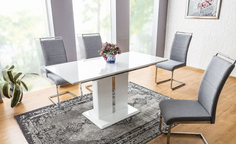 SIGNAL STÓŁ DALLAS PROSTOKĄTNY ROZKŁADANY BLAT MDF BIAŁY LAKIER STELAŻ MDF + METAL (110-150)X75 SIGNAL STÓŁ DALLAS PROSTOKĄTNY ROZKŁADANY BLAT MDF BIAŁY LAKIER STELAŻ MDF + METAL (110-150)X75