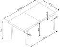 Halmar stół CAMBELL rozkładany 140-180x80 blat MDF okleinowany - dąb naturalny, nogi - stal malowana czarny