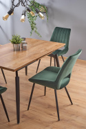 Halmar stół CAMBELL rozkładany 140-180x80 blat MDF okleinowany - dąb naturalny, nogi - stal malowana czarny Halmar stół CAMBELL rozkładany 140-180x80 blat MDF okleinowany - dąb naturalny, nogi - stal malowana czarny