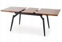 Halmar stół CAMBELL rozkładany 140-180x80 blat MDF okleinowany - dąb naturalny, nogi - stal malowana czarny
