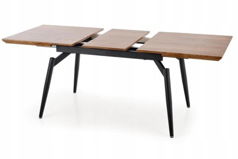 Halmar stół CAMBELL rozkładany 140-180x80 blat MDF okleinowany - dąb naturalny, nogi - stal malowana czarny Halmar stół CAMBELL rozkładany 140-180x80 blat MDF okleinowany - dąb naturalny, nogi - stal malowana czarny