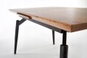 Halmar stół CAMBELL rozkładany 140-180x80 blat MDF okleinowany - dąb naturalny, nogi - stal malowana czarny