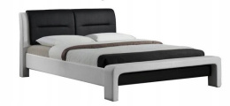 HALMAR łóżko CASSANDRA 160 cm biało-czarny ekoskóra