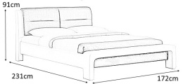 HALMAR łóżko CASSANDRA 160 cm biało-czarny ekoskóra
