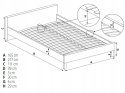 HALMAR łóżko 160x200 KAYLEON z szufladami beżowy - tkanina drewno orzech do sypialni dwuosobowe