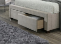 HALMAR łóżko 160x200 KAYLEON z szufladami beżowy - tkanina drewno orzech do sypialni dwuosobowe