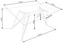 Halmar stół prostokątny TRAX blat szkło dymiony, nogi - czarne metal 140x80 Halmar stół prostokątny TRAX blat szkło dymiony, nogi - czarne metal 140x80