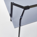 Halmar stół prostokątny TRAX blat szkło dymiony, nogi - czarne metal 140x80 Halmar stół prostokątny TRAX blat szkło dymiony, nogi - czarne metal 140x80