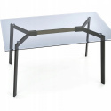 Halmar stół prostokątny TRAX blat szkło dymiony, nogi - czarne metal 140x80