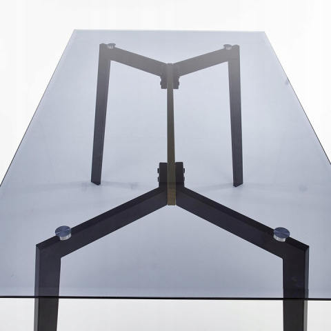 Halmar stół prostokątny TRAX blat szkło dymiony, nogi - czarne metal 140x80 Halmar stół prostokątny TRAX blat szkło dymiony, nogi - czarne metal 140x80