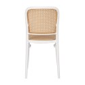 Intesi Krzesło Antonio białe tworzywo siedzisko i oparcie imitacja plecionki wygodne funkcjonalne