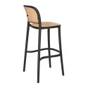 Intesi Hoker Krzesło barowe Antonio czarne tworzywo siedzisko i oparcie plecionka Beżowy można sztaplować