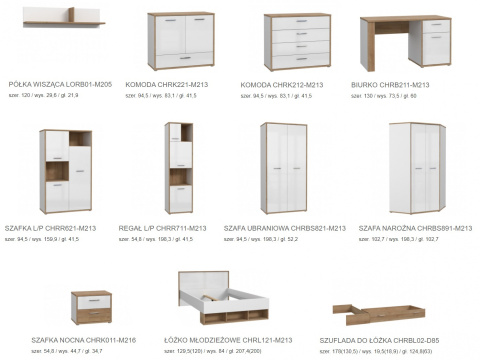 Meble Forte CHICORY CHRK011-M216 Szafka nocna Biały/Dąb Meble Forte CHICORY CHRK011-M216 Szafka nocna Biały/Dąb