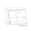 Meble Forte CHICORY CHRK011-M216 Szafka nocna Biały/Dąb Meble Forte CHICORY CHRK011-M216 Szafka nocna Biały/Dąb