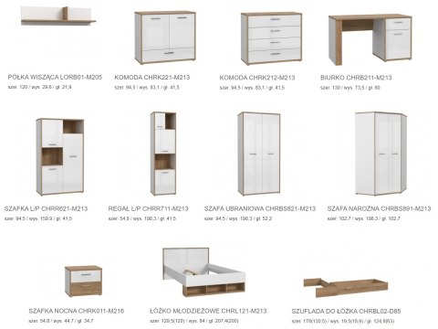 Meble Forte CHICORY CHRR621-M213 Szafka L/P Biały/Dąb Meble Forte CHICORY CHRR621-M213 Szafka L/P Biały/Dąb