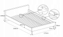 HALMAR łóżko PERCY 160x200 z szufladami popiel tkanina lite drewno orzech