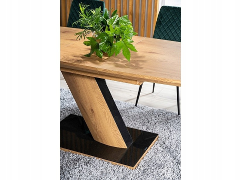 STÓŁ ROZKŁADANY TORONTO SIGNAL DĄB 120(160)X80 STELAŻ MDF + OKLEINA + SZKŁO HARTOWANE - CZARNE STÓŁ ROZKŁADANY TORONTO SIGNAL DĄB 120(160)X80 STELAŻ MDF + OKLEINA + SZKŁO HARTOWANE - CZARNE