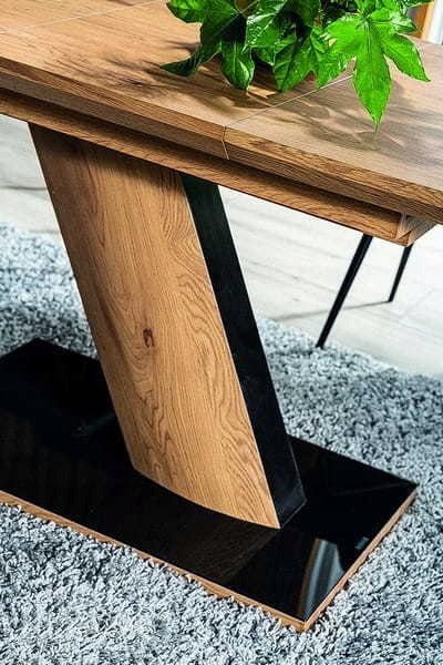 STÓŁ ROZKŁADANY TORONTO SIGNAL DĄB 120(160)X80 STELAŻ MDF + OKLEINA + SZKŁO HARTOWANE - CZARNE STÓŁ ROZKŁADANY TORONTO SIGNAL DĄB 120(160)X80 STELAŻ MDF + OKLEINA + SZKŁO HARTOWANE - CZARNE