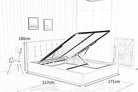 HALMAR łóżko PADVA 160x200 cm do sypialni z pojemnikiem popielaty tkanina HALMAR łóżko PADVA 160x200 cm do sypialni z pojemnikiem popielaty tkanina
