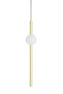 King Home Lampa wisząca LIBRA 60 ON złota stal nierdzewna klosz kula szkło biały King Home Lampa wisząca LIBRA 60 ON złota stal nierdzewna klosz kula szkło biały