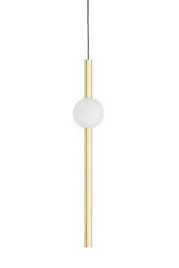 King Home Lampa wisząca LIBRA 60 ON złota stal nierdzewna klosz kula szkło biały