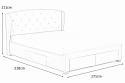 HALMAR łóżko SABRINA z szufladami 160x200 popiel tkanina lite drewno orzech