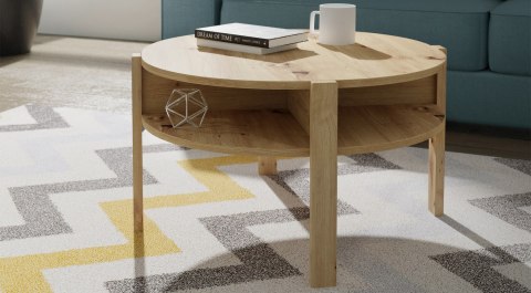 Forte COFFEE TABLES CFTT5024-D78 Stolik okolicznościowy, kawowy, okrągły Dąb Artisan Forte COFFEE TABLES CFTT5024-D78 Stolik okolicznościowy, kawowy, okrągły Dąb Artisan