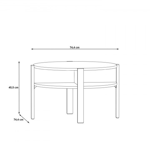 Forte COFFEE TABLES CFTT5024-D78 Stolik okolicznościowy, kawowy, okrągły Dąb Artisan Forte COFFEE TABLES CFTT5024-D78 Stolik okolicznościowy, kawowy, okrągły Dąb Artisan