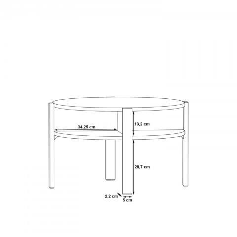 Forte COFFEE TABLES CFTT5024-D78 Stolik okolicznościowy, kawowy, okrągły Dąb Artisan Forte COFFEE TABLES CFTT5024-D78 Stolik okolicznościowy, kawowy, okrągły Dąb Artisan