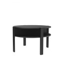 Forte COFFEE TABLES CFTT5024-Z13M Stolik okolicznościowy, kawowy, okrągły, Czarny mat