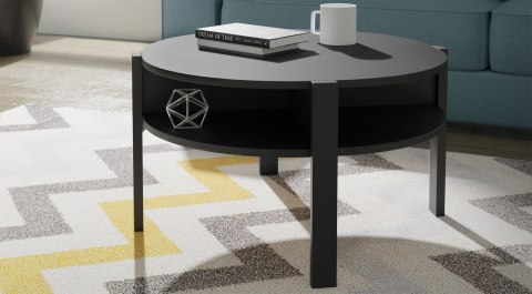 Forte COFFEE TABLES CFTT5024-Z13M Stolik okolicznościowy, kawowy, okrągły, Czarny mat Forte COFFEE TABLES CFTT5024-Z13M Stolik okolicznościowy, kawowy, okrągły, Czarny mat