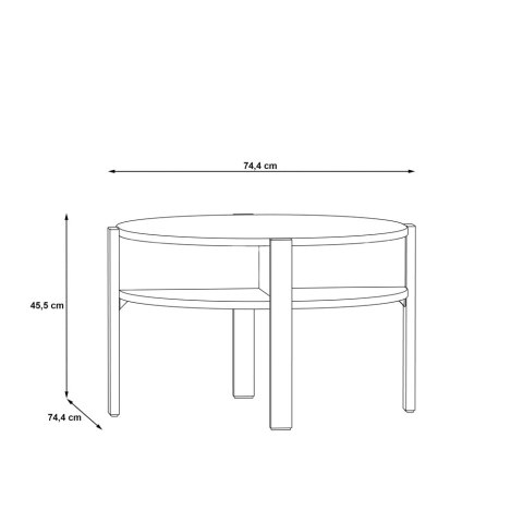 Forte COFFEE TABLES CFTT5024-Z13M Stolik okolicznościowy, kawowy, okrągły, Czarny mat Forte COFFEE TABLES CFTT5024-Z13M Stolik okolicznościowy, kawowy, okrągły, Czarny mat