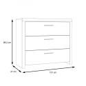 Forte DALATE DQLK211-M265 Komoda 3 szuflady Dąb Catania/Czarny Forte DALATE DQLK211-M265 Komoda 3 szuflady Dąb Catania/Czarny